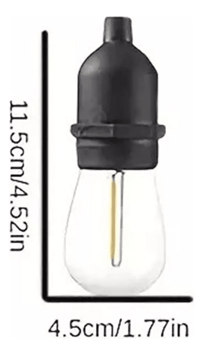 10M Guirnalda Solar Exterior Homely Vintage E27 Impermeables — foto 6