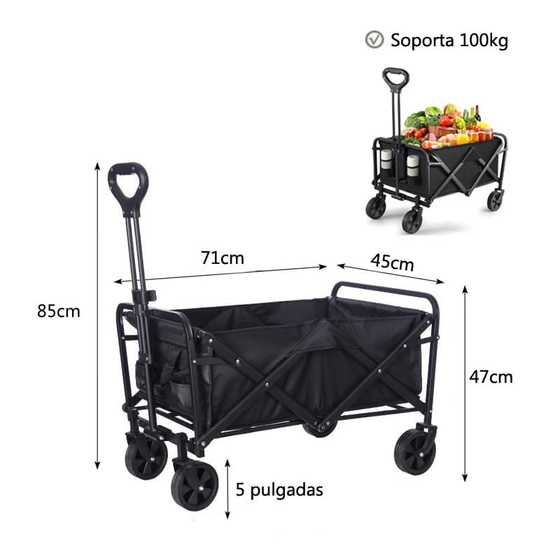 100kg 5 Pulgada Carrito Para Compras Plegable Ideal Para El Camping 5 — foto 1