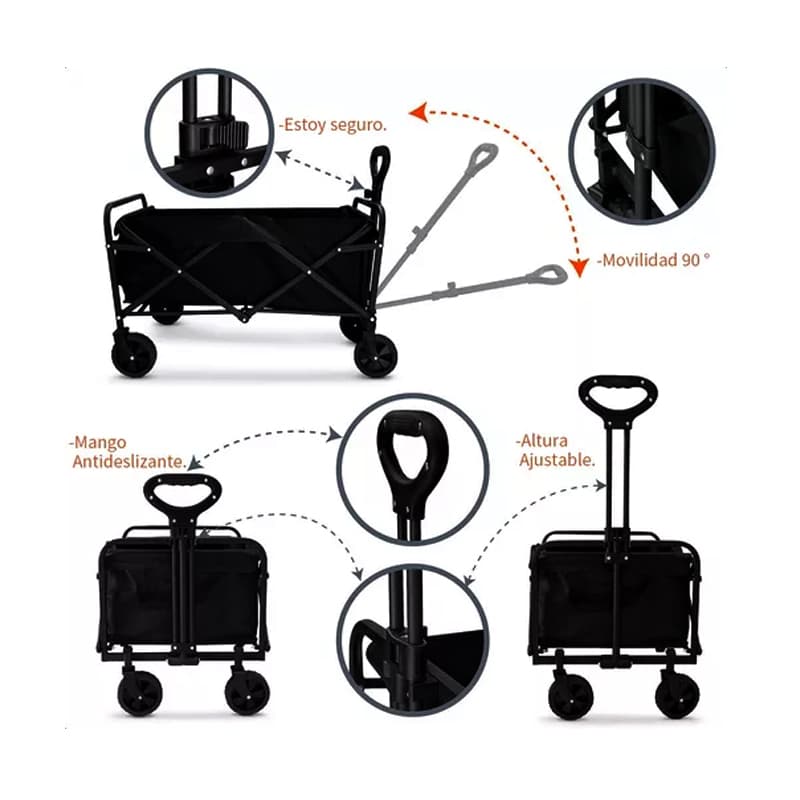 100kg 5 Pulgada Carrito Para Compras Plegable Ideal Para El Camping 5 — foto 3