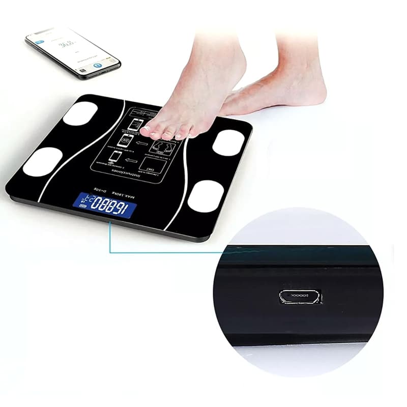 Báscula electrónica inteligente 180kg, Bluetooth APP y recargable — foto 3