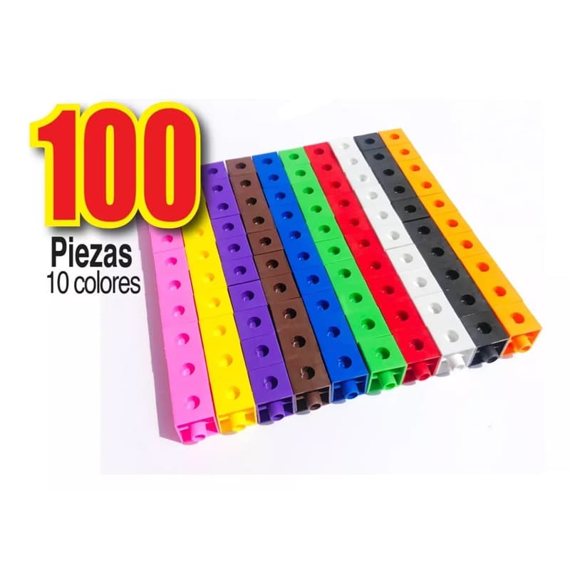 100 Cubos De Encaje Unifix - Matemáticas — foto 1
