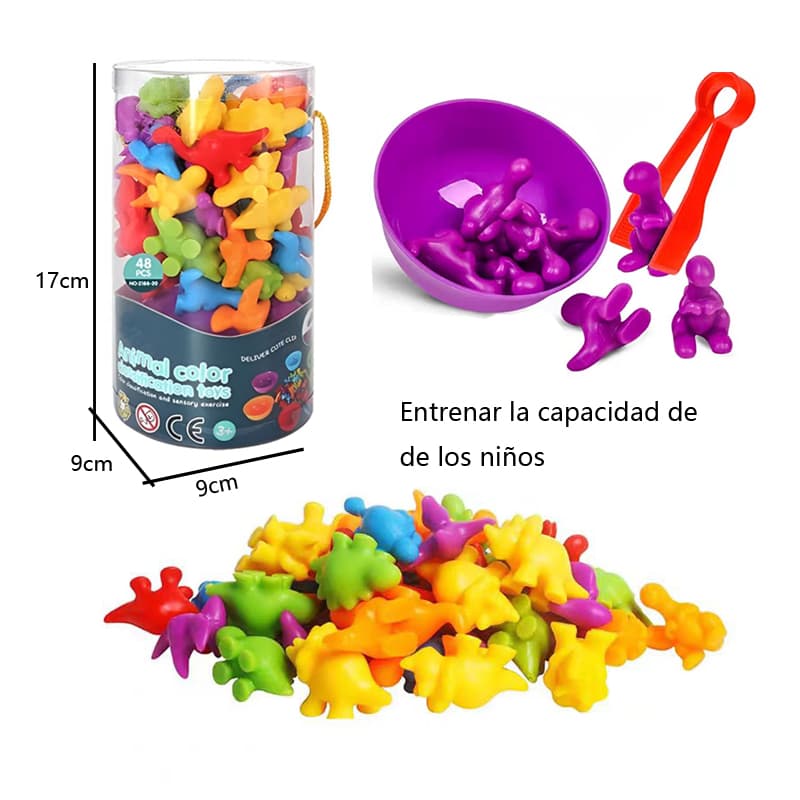 48pcs Dinosaurio Juego Didáctico Niños Juguete Educativo Aprender Colores. — foto 2