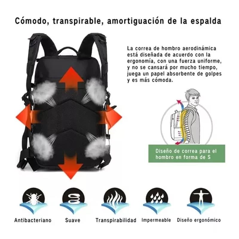 50L impermeable Mochila Tactica Militar Outdoor Pentagon — foto 2