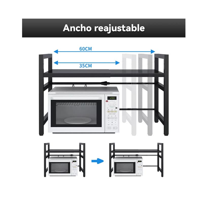Negro Estante Repisa Extensible Horno Microondas Rack Organizador — foto 3