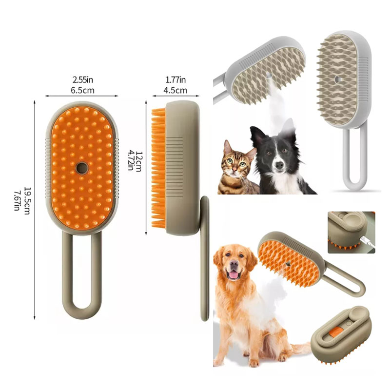USB 3 En 1 cepillo a vapor eléctrico para mascotas — foto 1