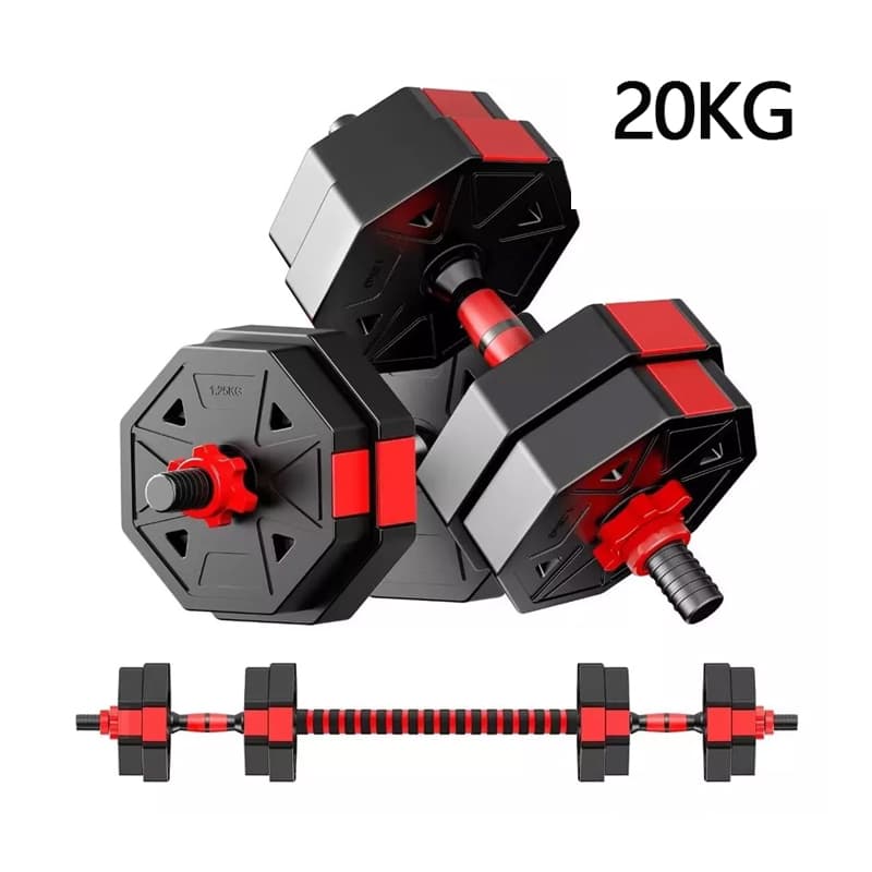20Kg Mancuernas Ajustables Set De Total Fitnics 2en1 +El rojo — foto 1