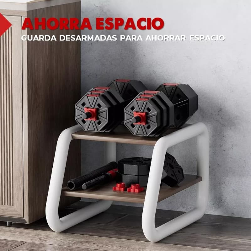 20Kg Mancuernas Ajustables Set De Total Fitnics 2en1 +El rojo — foto 5