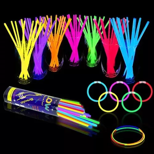 100pcs 20cm Flúor Fiestas Neón Tik Tok Brillan En Oscuridad — foto 1