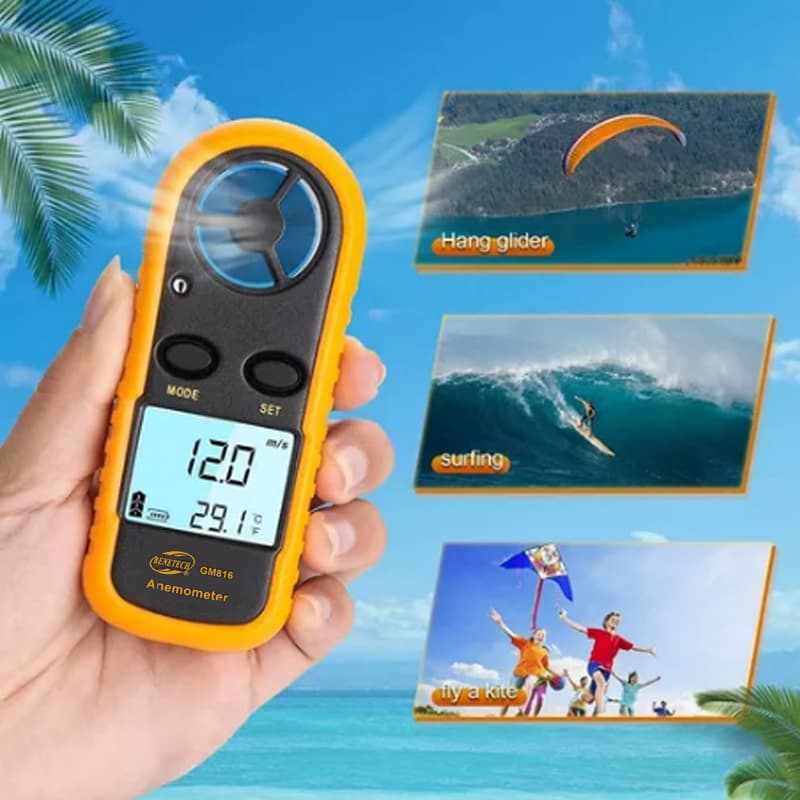Anemómetro Y Termómetro Gm816 Medidor Velocidad Del Viento — foto 2