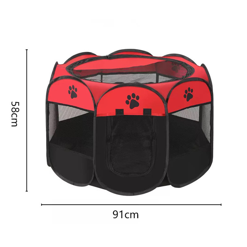 91*58*91cm Corral para mascotas talla XL color rojo y negroXL — foto 2