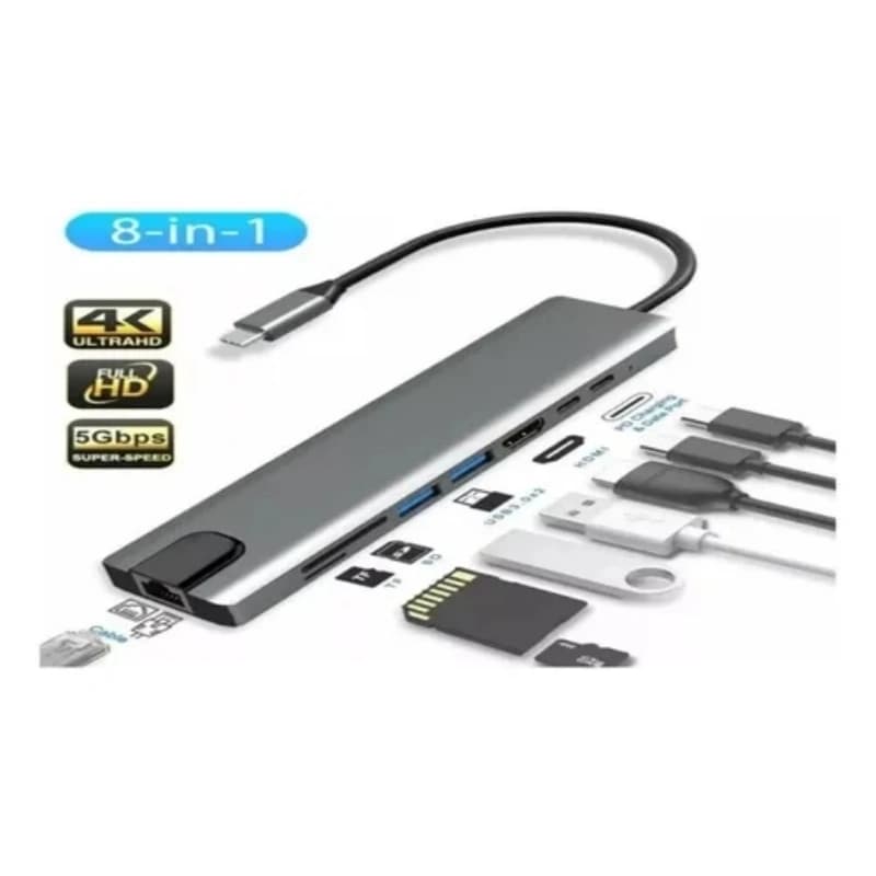Adaptador Hub para Macbook Air M1 M2 8 en 1 USB-C Hdmi 4k.81 — foto 4
