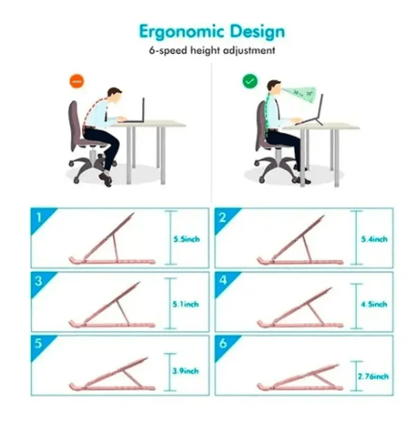 Color Negro Soporte Notebook Tablet Plegable Plastico / Angelstock — foto 4