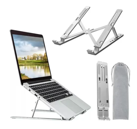 color plateado Soporte plegable de Acero carbono para notebook — foto 1