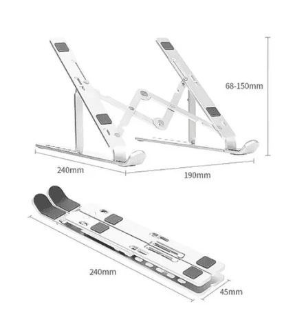color plateado Soporte plegable de aluminio para notebook — foto 2