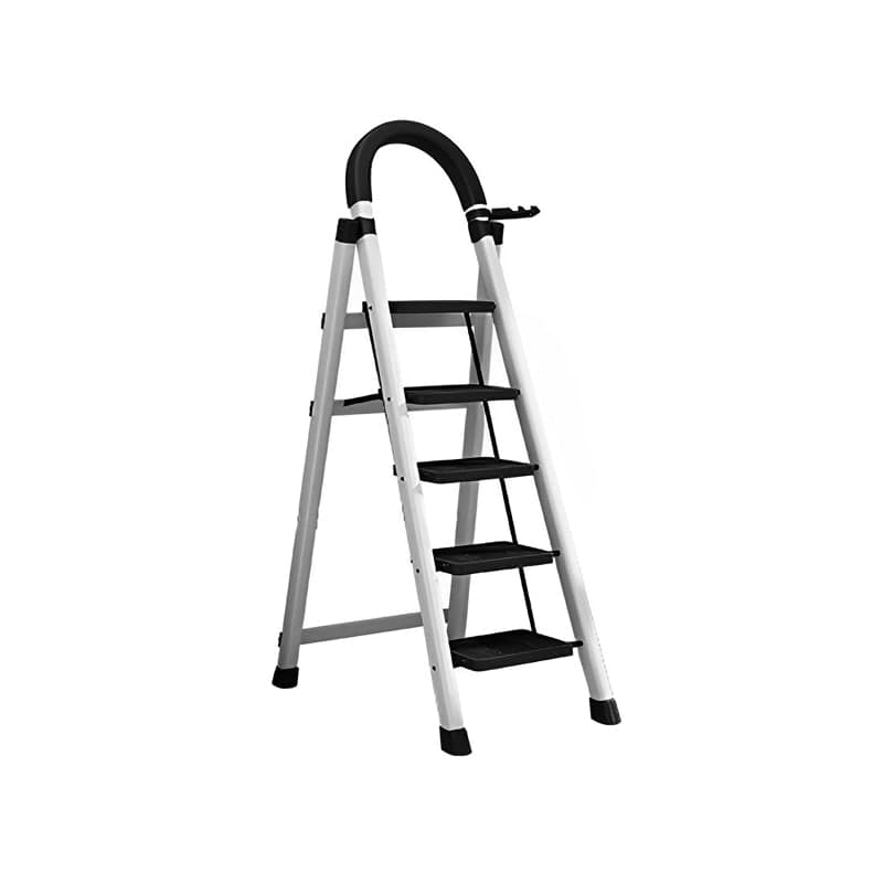 Escalera 148*43*72cm de Hierro de 5 Peldaños en Color Blanco5 — foto 1