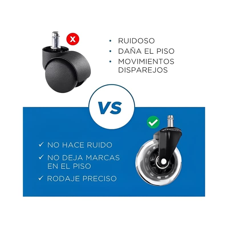 5 Ruedas Giratorias Universales Para Sillas Escritorio — foto 5