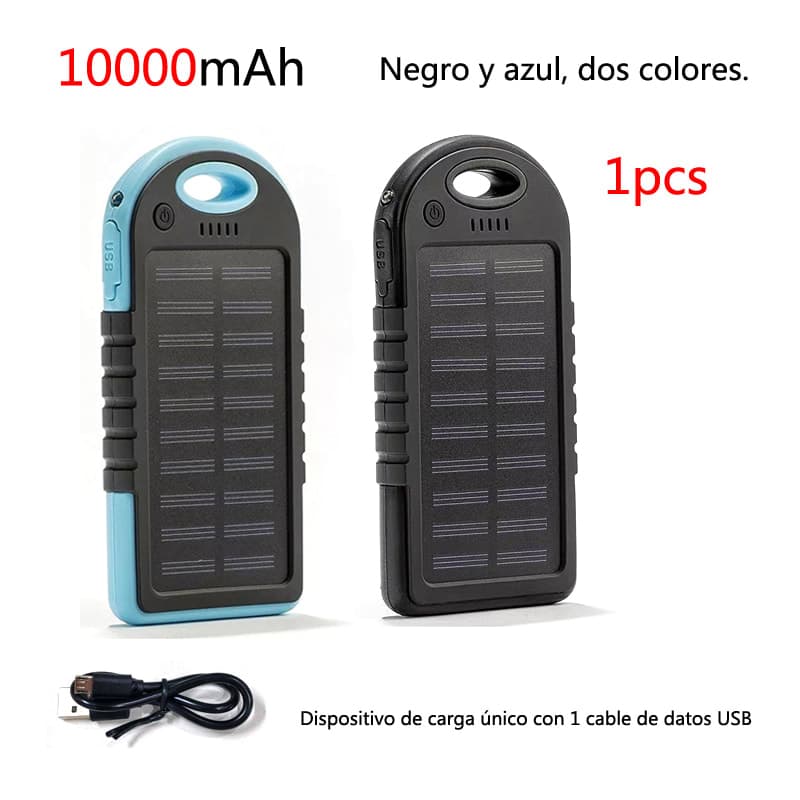 10000mAh 1psc Carga portátil solar de (mezcla de negro puro y negro y azul)() — foto 1