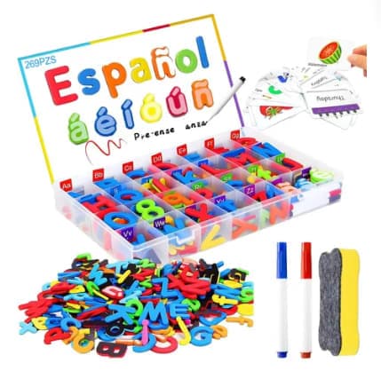 281 piezas Juego de letras magnéticas en español Material Montessori educativo — foto 1