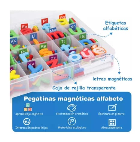 281 piezas Juego de letras magnéticas en español Material Montessori educativo — foto 3