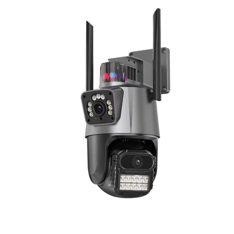 Cámara de Seguridad WiFi al aire libre de doble lente luz de alarma WiFi — foto 1